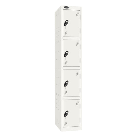 Probe Standard Imperial Locker — 4 Door, Flat Top, Triple Width — White Carcass / White Doors