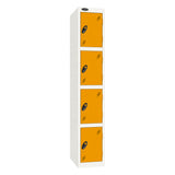 Probe Standard Imperial Locker — 4 Door, Flat Top, Triple Width — White Carcass / Yellow Doors