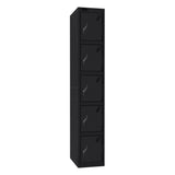 Probe Standard Imperial Locker — 5 Door, Sloping Top, Triple Width — Black Carcass / Black Doors