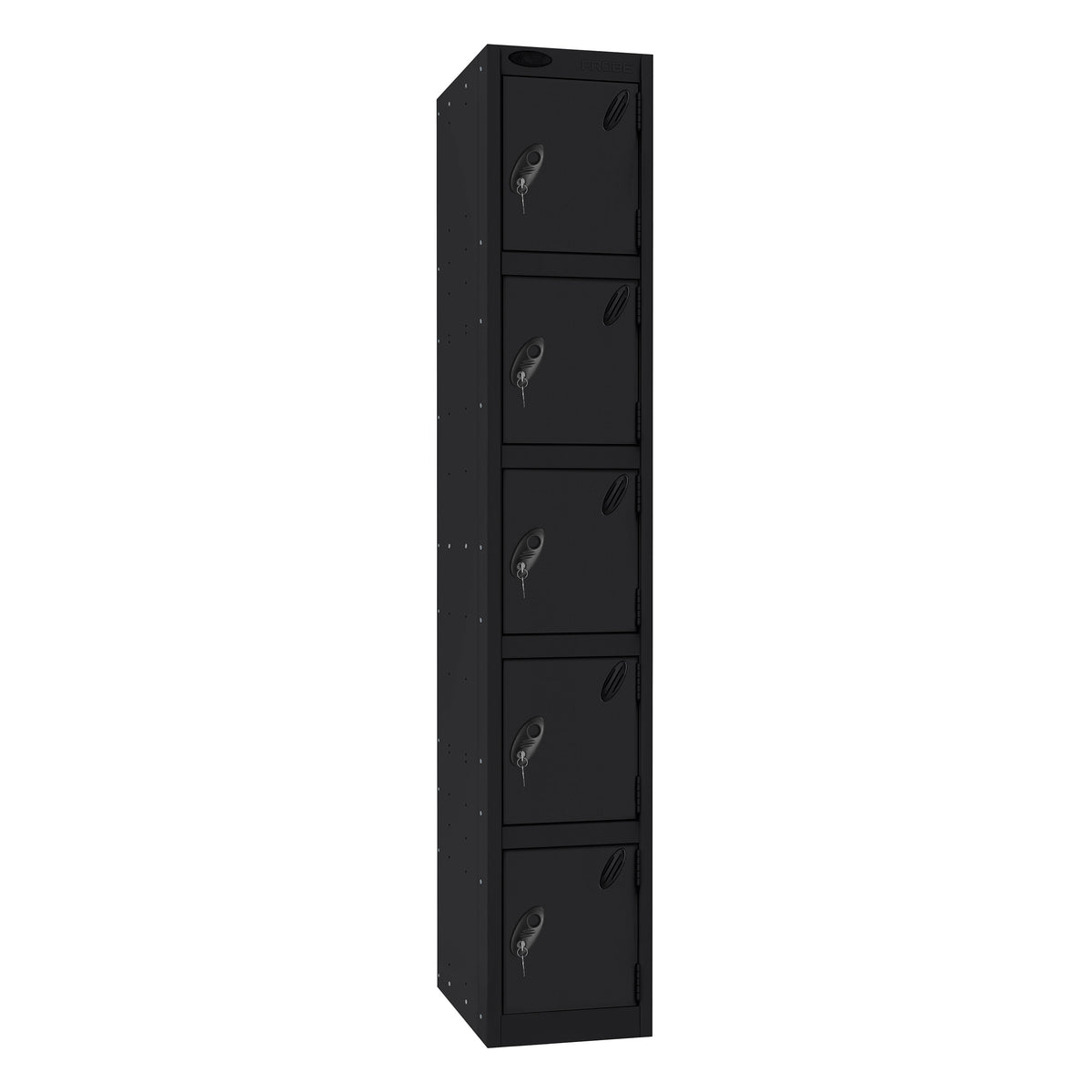 Probe Standard Imperial Locker — 5 Door, Flat Top, Triple Width — Black Carcass / Black Doors