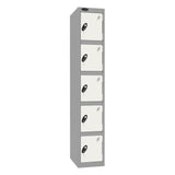 Probe Standard Imperial Locker — 5 Door, Flat Top, Triple Width — Silver Carcass / White Doors
