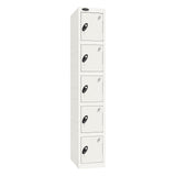 Probe Standard Imperial Locker — 5 Door, Sloping Top, Triple Width — White Carcass / White Doors