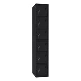 Probe Standard Imperial Locker — 6 Door, Sloping Top, Triple Width — Black Carcass / Black Doors