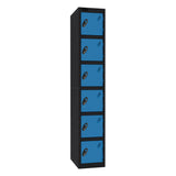 Probe Standard Imperial Locker — 6 Door, Flat Top, Triple Width — Black Carcass / Blue Doors