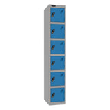 Probe Standard Imperial Locker — 6 Door, Sloping Top, Triple Width — Silver Carcass / Blue Doors