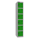 Probe Standard Imperial Locker — 6 Door, Flat Top, Triple Width — Silver Carcass / Green Doors