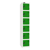 Probe Standard Imperial Locker — 6 Door, Flat Top, Triple Width — White Carcass / Green Doors