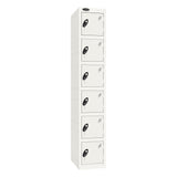 Probe Standard Imperial Locker — 6 Door, Flat Top, Double Width — White Carcass / White Doors