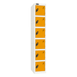 Probe Standard Imperial Locker — 6 Door, Flat Top, Double Width — White Carcass / Yellow Doors