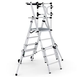 GPC Climb-It Folding Telescopic Large Platform Step with Safety Gates