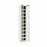 Probe PowerBox Locker — 10 Door, Flat Top, 3-Pin UK Mains Charging — White Carcass / White Doors