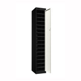 Probe PowerBox Locker — 16 Door, Flat Top, 3-Pin UK Mains Charging — Black Carcass / White Doors
