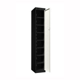 Probe PowerBox Locker — 8 Door, Flat Top, USB-A + USB-C Charging — Black Carcass / White Doors