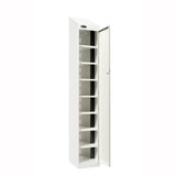 Probe PowerBox Locker — 8 Door, Sloping Top, USB-A + USB-C Charging — White Carcass / White Doors