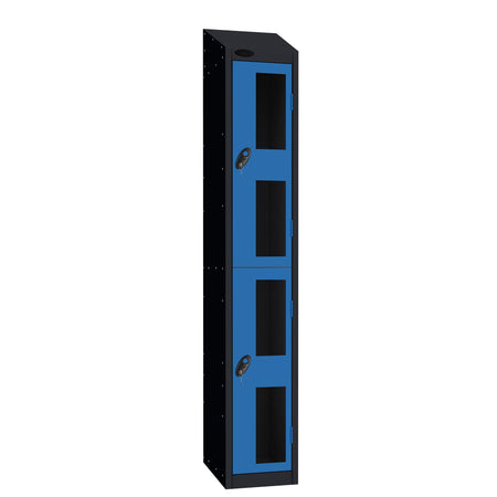 Probe Vision Panel Metric Locker — 2 Door, Wide Format (380-450mm) — Black Carcass / Blue Doors