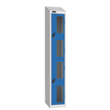Probe Vision Panel Metric Locker — 2 Door, Wide Format (380-450mm) — White Carcass / Blue Doors