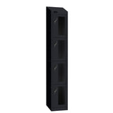 Probe Vision Panel Metric Locker — 4 Door, Wide Format (380-450mm) — Black Carcass / Black Doors